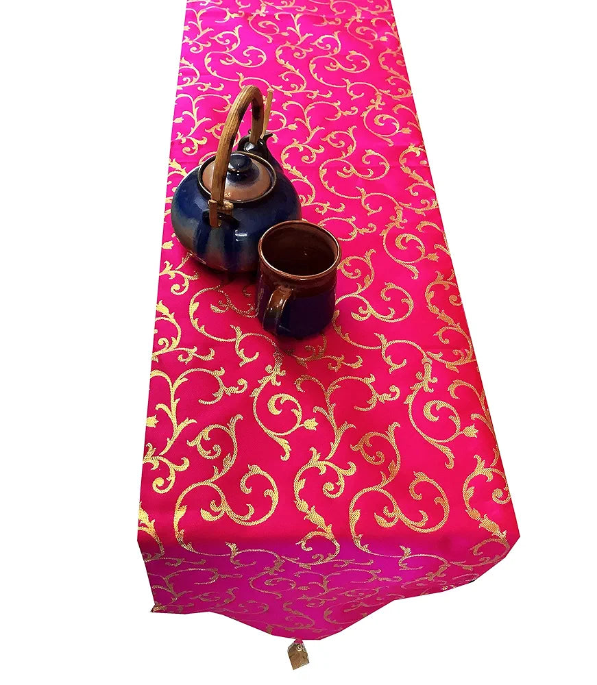 Pink parrot- Art Silk Table Runner 12x70 inch-1 pc